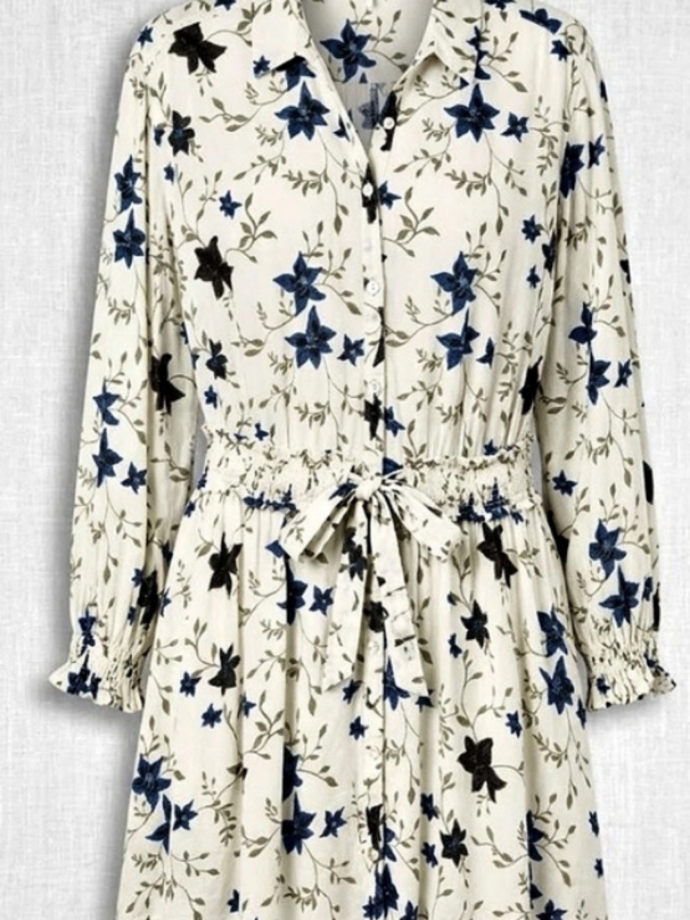 Free People Lighten Up Mini Dress Floral White & Blue (Sz M) Fall Floral